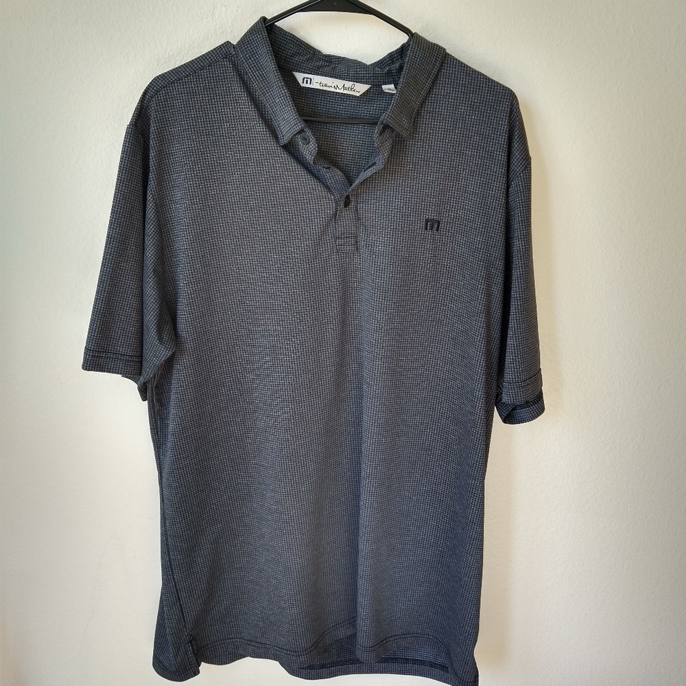 Travis Mathew Charcoal Check Polo
